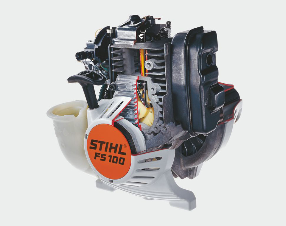 Sistema de descompressão em uma FS 100 STIHL